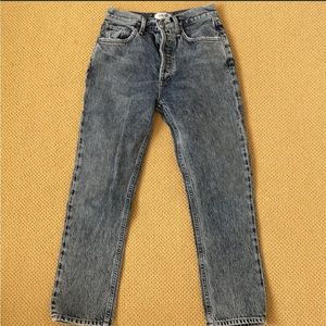 Agolde Riley High Rise Straight Crop Jeans